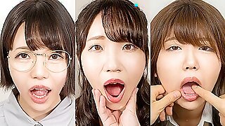 Mouth Gazing - Japanese Schoolgirl Mouth Fetish With Yui Kawagoe, Anri Namiki And Yuna Mitake