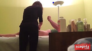 Hidden Cam On tap Wax Salon Girl Rubs Hard Dick Of Customer